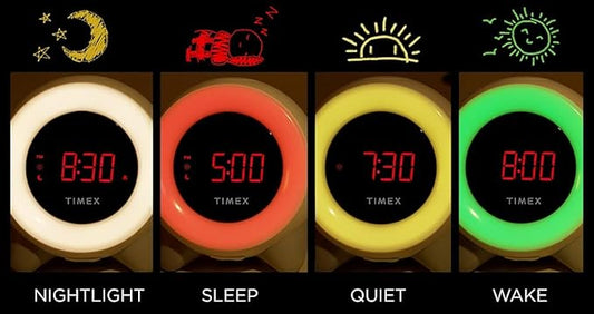 Timex Children's Sleep Training Nightlight Alarm Clock(TK321), Time to Rise, White Noise Soother, Toddler Sleep Trainer, Sleep Sounds Machine, Night Light, Nap Timer, Kids Alarm Clock