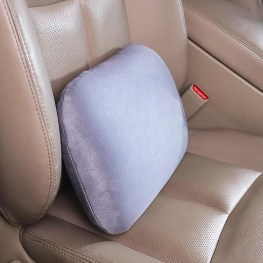 Lumbar Support Pillow for Car Seat Cushion Office Chair Thin Lower Back Pain Waist Support Driver Road Trip Accessories for Women Men Grey