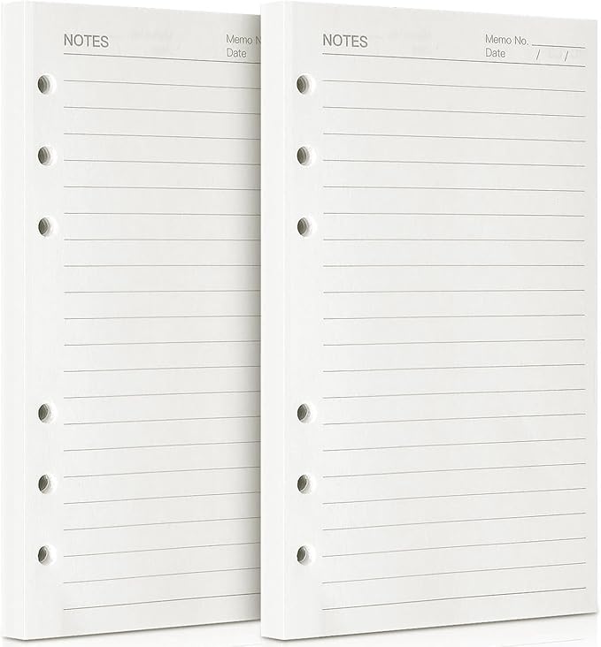 A5 Refill Paper, 280 Pages A5 Loose Leaf Paper 6 Hole Notebook Refills for 6 Ring Refillable Binder Notebook Planner Diary Journals Painting Personal Organiser-Line Pages