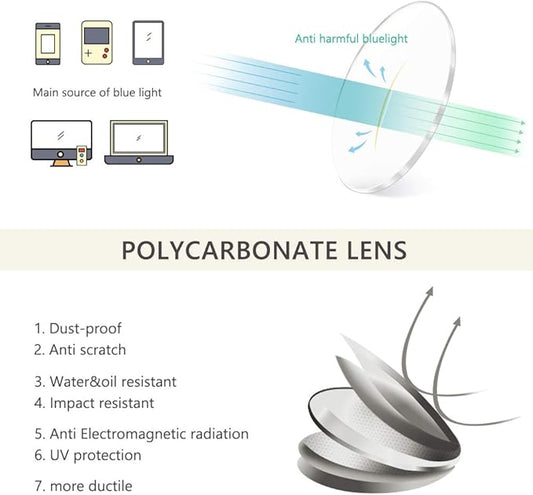 Cyxus Blue Light Glasses for Men Women Reduce Eye Strain UV Blocking for Computer Screen 8082