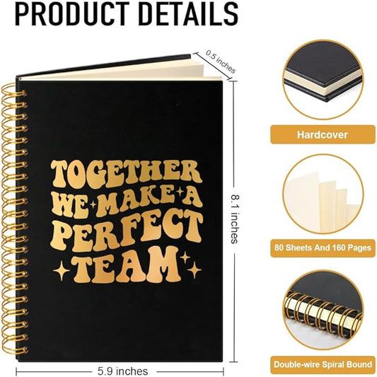 Together We Make A Perfect Team 160 Blank Pages Spiral Notebook, Teamwork Gifts for Coworkers, Employee Appreciation Gifts, Dream Team Gifts, Leadership Gifts Team Member Gifts for Colleagues