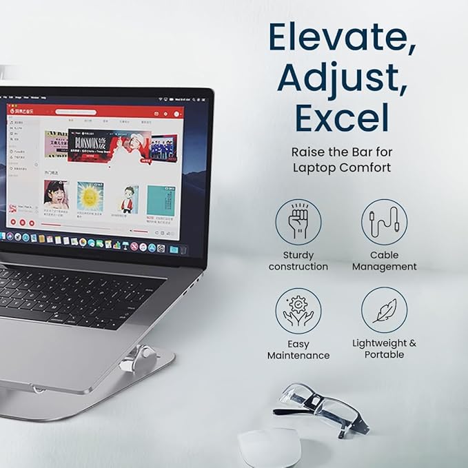 OTM Essentials Aluminum Adjustable Laptop Riser Stand,