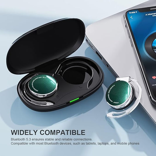 Ear Headphones Wireless Bluetooth 5.3 Open Buds Wireless Earbuds Over Ear Hooks Bluetooth Headphones with Microphone Clip on Bluetooth Earphones On Ear Headphones with Earhooks