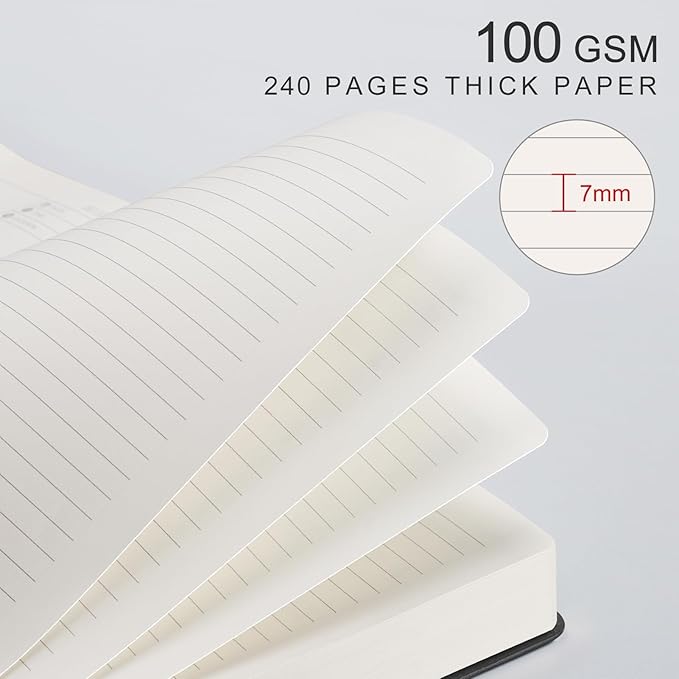 EMSHOI Meeting Notebook for Work with Action Items - 240 Pages, A4 Project Planner, PU Leather Meeting Agenda/Minutes Journal Organizer for Women Men, Note Taking, Office Business, 8.5"x11", Black