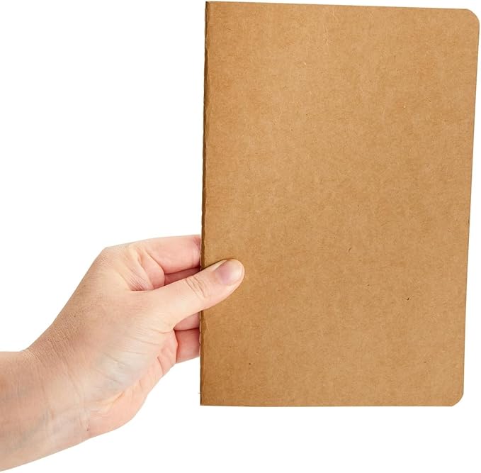 Paper Junkie Softcover Blank Notebooks - 24-Pack, A5, 60 Pages, Kraft - Sketchbooks Bulk for Sketching & Writing - Ample Pages for Journals for Writing