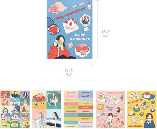 Monolike Removable Fall in Newtro Sticker Set- 6 Illustration Design Sticker