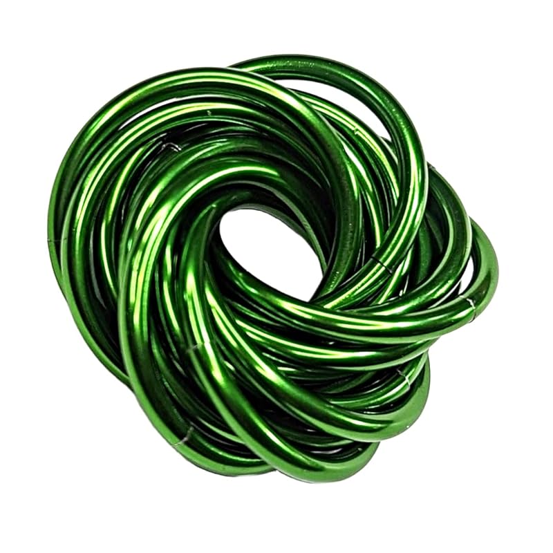 Möbii Fidget Ball (Solid Color): Quiet Mobius ADHD Anxiety Stim Stress Relief Toy Tool for Home Travel Office or Desk (Medium, Half, Emerald)