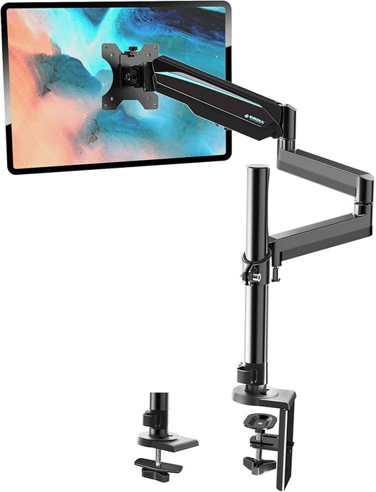 EUREKA ERGONOMIC Single Monitor Desk Mount, Adjustable Gas Spring Monitor Arm for LCD PC Screen 13-32 inch, Max 17.6 LBS, Computer Monitor Stand W C Clamp & Grommet Base, VESA 75x75mm,100x100mm, Black