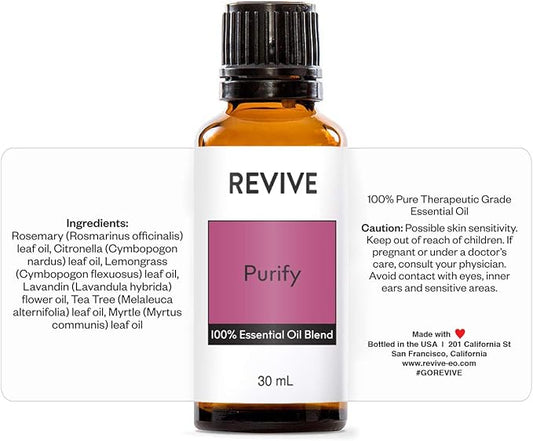 Purify Essential Oil Blend 30 mL by Revive Essential Oils - 100% Pure Therapeutic Grade, for Diffuser, Humidifier, Massage, Aromatherapy, Skin & Hair Care