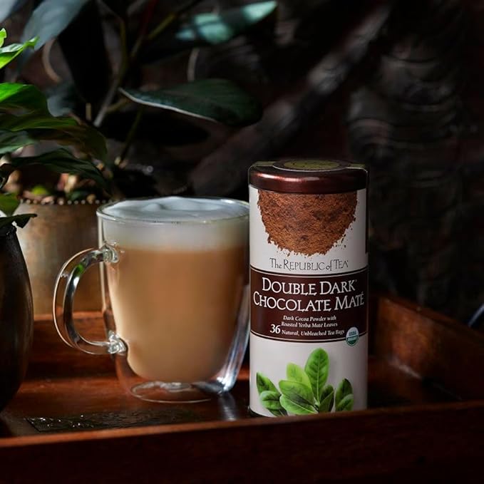 The Republic of Tea Organic Double Dark Chocolate Mate, 250 Tea Bag Bulk