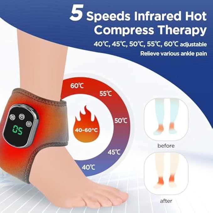 Emsense Foot Massager, 2026 New Emsense Triple Technology Foot Massager, Wireless & Portable with 3 Vibration Mode, 5 Heat Leavel, for Achilles Tendinitis and Plantar Fasciitis (2pcs)