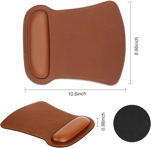 RICHEN Keyboard Wrist Rest Pad and Mouse Wrist Rest Support Mouse Pad Set,Sturdy & Comfortable & Lightweight for Easy Typing & Pain Relief-Ergonomic Support (Brown)