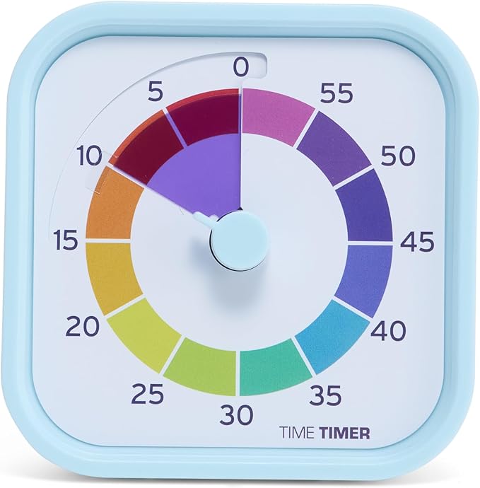Time Timer MOD - Home Edition - Rainbow Wheel - Individual Sized 60 Minute Visual Countdown Timer with 5 Minute Color Segments for Kids, Toddlers, Students, with Silent Operation (Multicolor)