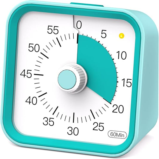 Visual Timer for Kids with Pause Function, 60 Minute Countdown Timer for Kids Desk Study, Teaching, Kitchen Cooking, Office Meetings, Time Management for ADHD (Green)
