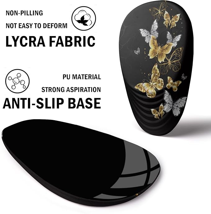 Ergonomic Mouse Pad with Wrist Rest Support,Mousepad Relief Carpal Tunnel Pain, Entire Memory Foam Mouse Pad with Non-Slip PU Base, Wireless Mouse Pad, Butterfly