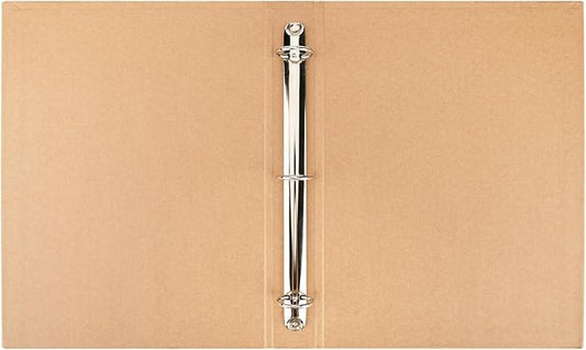 Widen Spine Natural Recycled Kraft 3 Ring Binder A4 Binder Organizer 2 Pack, 1.78" Spine, Durable 1.2" Round Ring Fits A4 & Letter Size Paper,Hardcover Organizer Planner Holds 325 Sheets Capacity