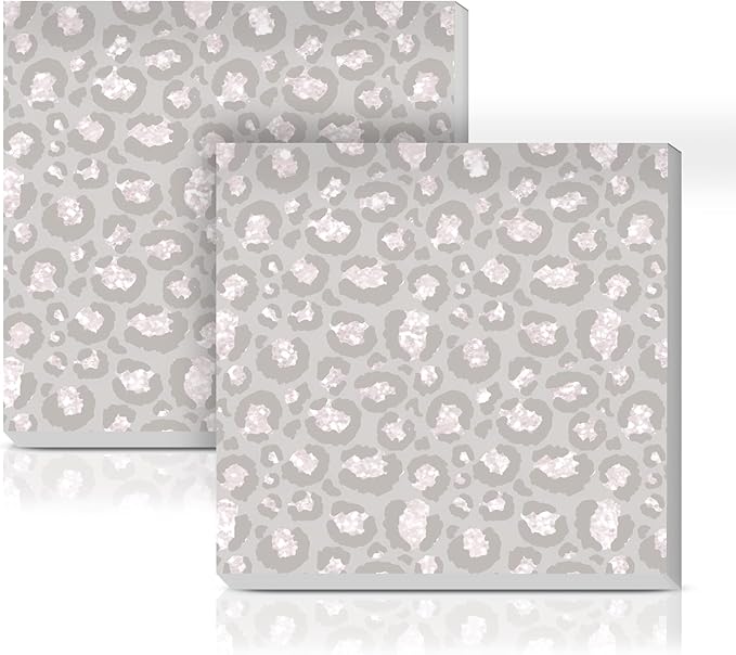 Sticky Notes 3x3 Inches, 2 Pads Cute Colorful Self-Stick Note Pads, Easy to Post for Home, Office and Daily Life Organization Luxury Silver Leopard