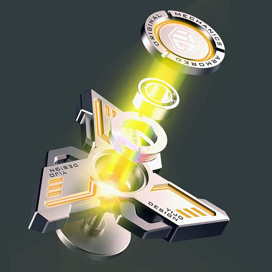 INNÔPLUS Fidget Spinner, Fidget Spinners Cool, Fidget Spinners for Adult, Stress Anxiety ADHD Relief Figets Toy, Fidget Light Up Spinner, Metal Finger Hand Spinner Toy with Luminous Light (Orange)