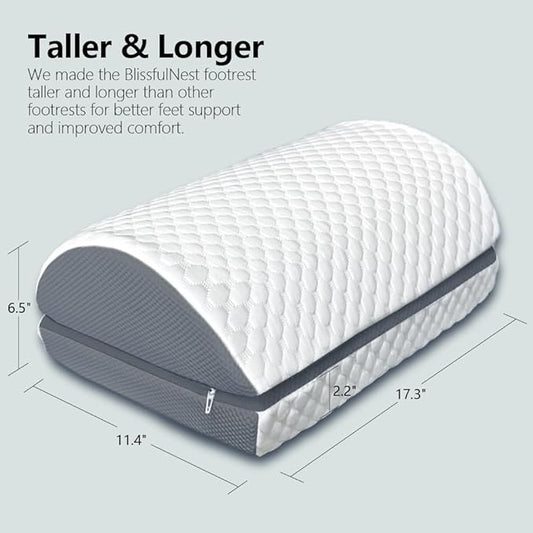 Foot Rest Pillow for Under Desk at Work Office Footrest High Density Memory Foam Cooling Fabric Height Adjustable Foot Elevation Firm Feet Rest