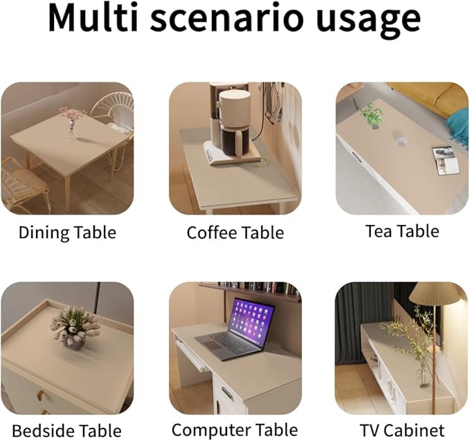 Table Pad Protector for Dining Room Table - Can Be Used On Both Sides Waterproof and Easy to Clean Good Flatness Used for Dining Table(Light Brown+Gray 54x72)