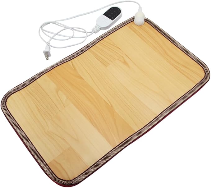 Heating Floor Mat 110V Adjustable Temperature 19.7×12.2" Carbon Crystal Heated Foot Warmers Under Desk for Office, Home