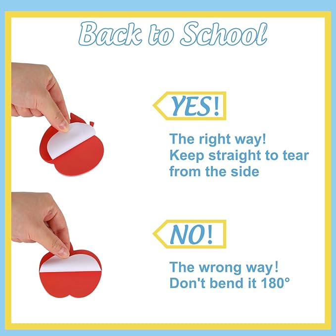 24 Pack Back to School Sticky Notes 6 Colors 3 x 3 Inch Apples Sticky Notepads Colorful Sticky Memo Pads for School Classroom Party Decor Supplies, 480 Sheets