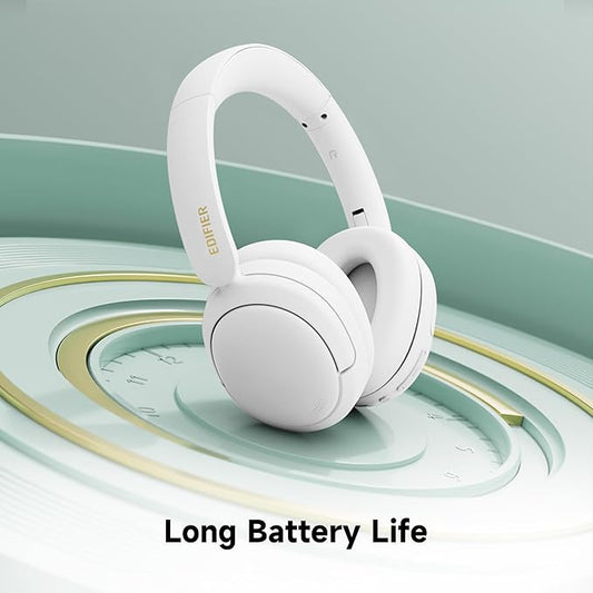 Edifier W800BT SE Wireless Over-Ear Bluetooth 5.4 Headphones - AI Call Noise Cancellation - 45H Playtime - Fast Charging - Dual Device- Game Mode - Foldable - White