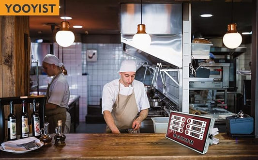 Kitchen Timers for Cooking – 6 Channel Commercial Kitchen Timer Restaurant Kitchen Supplies – Stainless Steel LED Technology Kitchen Timer Digital – Reminder Function, Loud Alarm, Red