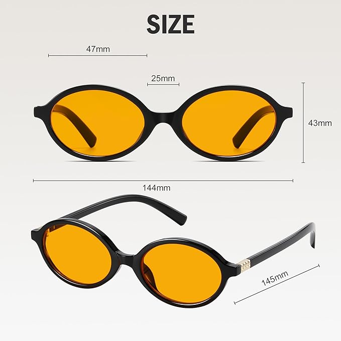 Trendy Amber Blue Light Blocking Glasses Orange Lens for Better Sleep,Computer Eye Strain Men Women Gaming Glasses