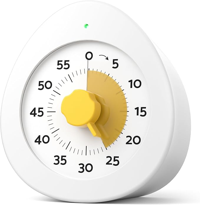 LIORQUE Visual Timer for Kids, 60-Minute Countdown Kitchen Timers for Cooking, Kids Timer with Silent Operation & Countdown Pause for Teaching Classroom Office