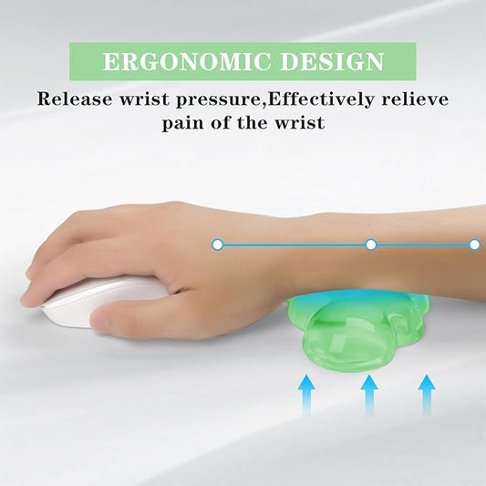 Gel Cloud Mouse Wrist Rest, Cute Wrist Support and Arm Support for Mouse Rest Typing Pain Relief,Suitable for Office/Computer/Laptop/Gaming (Transparent Green)