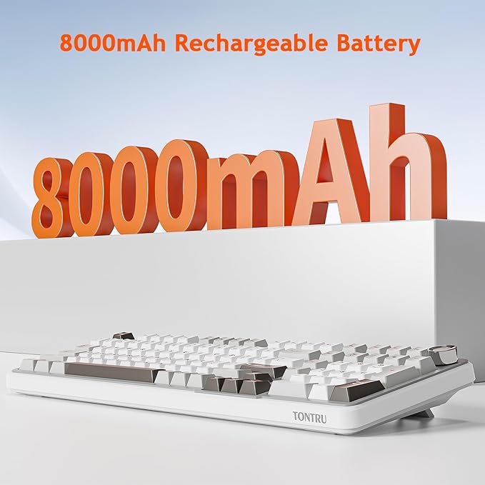 Wireless Mechanical Gaming Keyboard, Tri-Mode Connectivity (Bluetooth 5.0/2.4GHz/USB-C), Hot-Swappable, RGB Backlit,101-Key Layout Keyboard with Volume Knob for PC, Laptop, Tablet