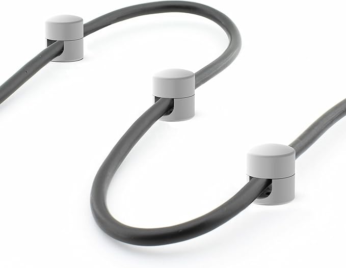 Cable Anchors for Desk Organization White | Premium Aluminum Cord Organizers | Charger + Cable Management Clips for Home & Office | Stylish, Sturdy, & Functional | (3 Pack)