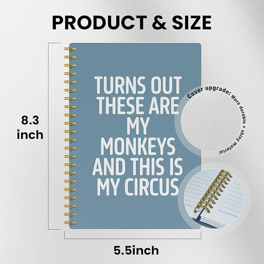 EKGJW Funny Notebooks for Work,Blue Aesthetic Journal, Funny Boss Day Gifts, Boss Gifts for Men Women, Funny Gifts for Boss, Boss Office Decor, Spiral Notebook 5.5x8.3 Inch