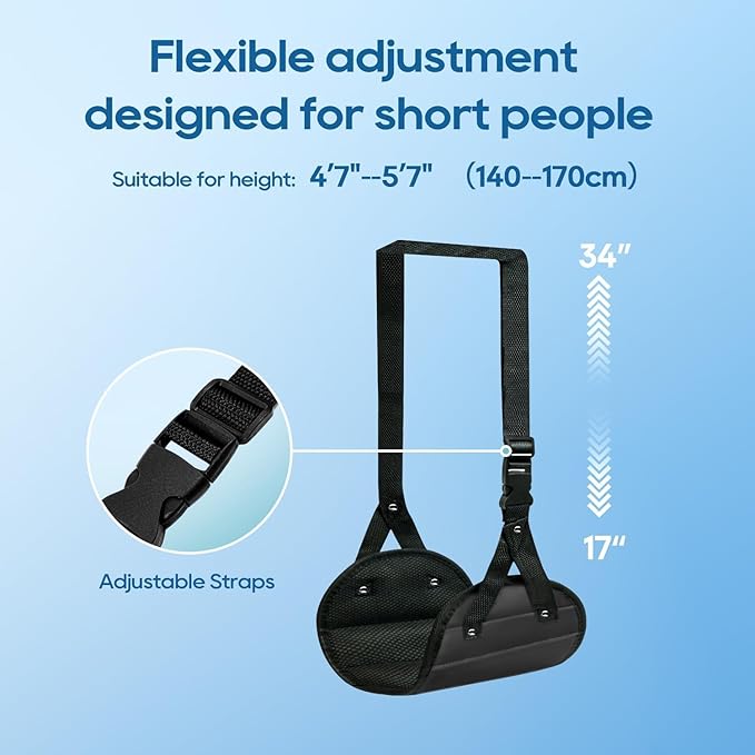 2-Pack Airplane Foot Hammock, Portable Leg Rest with Removable Cushion, Travel Essentials for Women and Men, Ergonomic Support for Car & Home