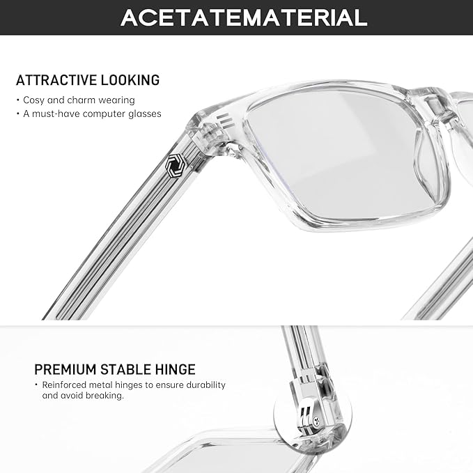 ANYLUV Blue Light Glasses Men Woman, Blue Light Blocking Glasses for Computer Gaming, Eye Strain Relief Eye Protection