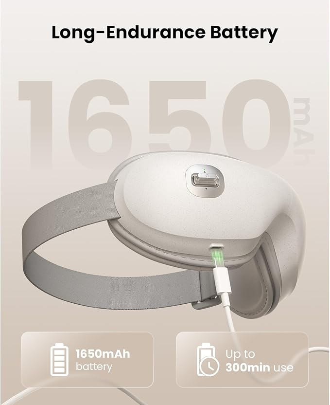 BOB AND BRAD Zero Pro Ultra-Quiet Eye Massager with Heat and Cooling, Lightweight Eye Massager with Scroll Button for Migraine Dry Eyes Relief, Relax, FSA Eligible/HSA Eligible Gifts for Women Men