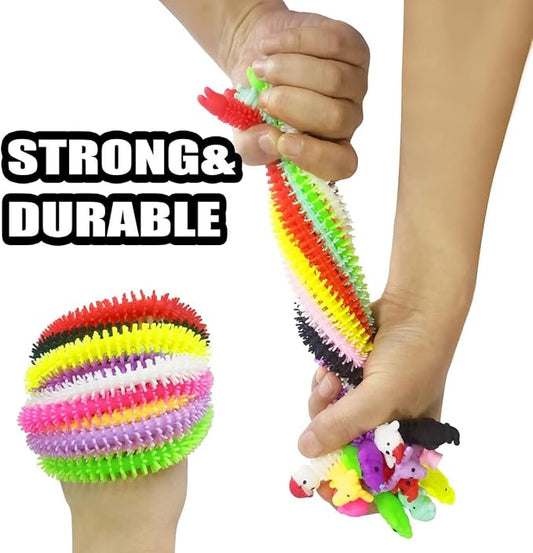 24 Pack Christmas Stretchy Strings Sensory Fidget Toys Pack with Santa Claus, Snowman, Elk - Great for Kids, Students Stress Relief and Anti-Anxiety Toys Assortment Christmas Party Favors