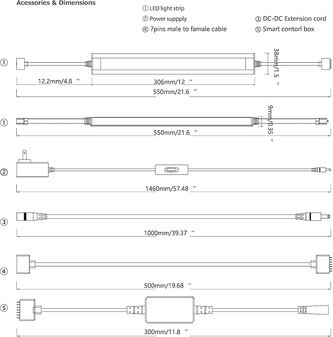 Smart Under Cabinet Lighting Strip Lights White & Color Changing Dimmable Work with Alexa Google Smart Thing Phone App, RGB Multi Colored Lamp for Kitchen Counter Light Fixture (6 Lights Bar Kit)