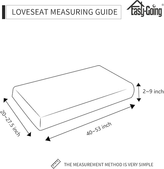 Easy-Going 100% Waterproof Loveseat Sofa Seat Cushion Slipcovers Couch Cushion Cover Stretch Furniture Protector for Kids, Pets (Loveseat Cushion, Navy)