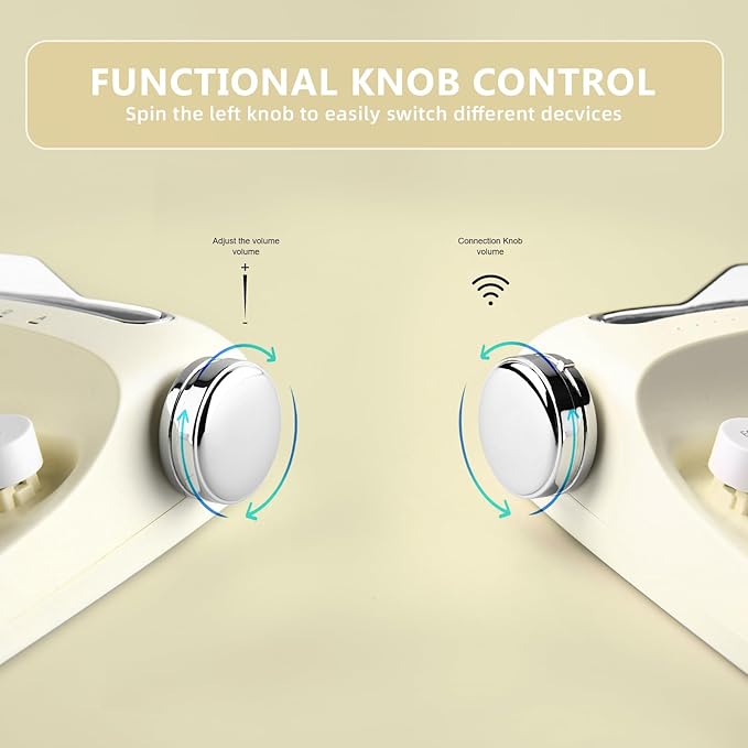 YUNZII Upgraded Wireless Typewriter Keyboard, Retro Aesthetic with Integrated Stand,Cute Round Keycaps, USB-C/Bluetooth Connection for Table, Phone, PC and Win/Mac/Android (B307, Ivory Butter)
