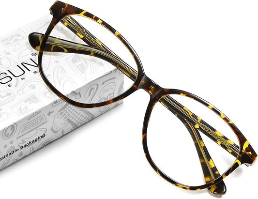 MEETSUN Blue Light Blocking Glasses for Women Cat Eye Blue Light Glasses TR Frame Anti Eyestrain UV Glare Computer Gaming Eyeglasses(Leopard Frame)