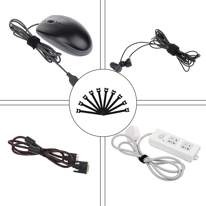 FABROK 2 Pack Cable Management Box, Cord Organizer Box with 20 Cable Ties, Power Strip Storage to Hide Charger Adapter Power Cord Charging Station White (Small+Large)