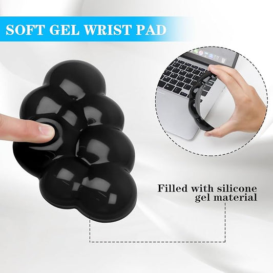 Gel Cloud Mouse Wrist Rest, Cute Wrist Support and Arm Support for Mouse Rest Typing Pain Relief,Suitable for Office/Computer/Laptop/Gaming (Transparent Black)