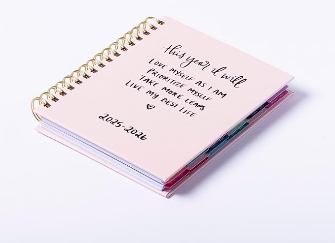 2025-2026 Eccolo Spiral Agenda Planner, This Year I Will, Weekly & Monthly Pages, 18 Months, Sticker Sheets, Inspirational Quotes (7.75 x 8.75, July 2025 - Dec 2026)