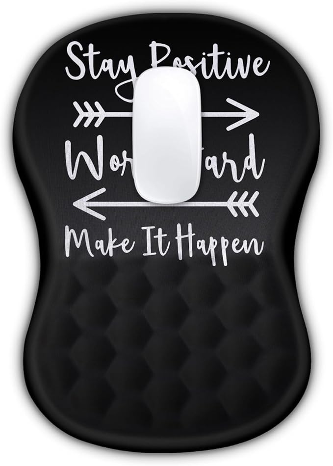 Mouse Pad Wrist Support, Ergonomic Mouse Pad with Massage Dot, Comfortable Computer Mouse Pad for Laptop, Wrist Rest Pain Relief Mousepad with Non-Slip PU Base for Office & Home, 12 x 8 in