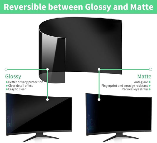34 Inch Curved Computer Privacy Screen Filter for 21:9 Widescreen Computer Monitor Screen Protector Computer Screen Privacy Shield Anti Glare and Blue Light