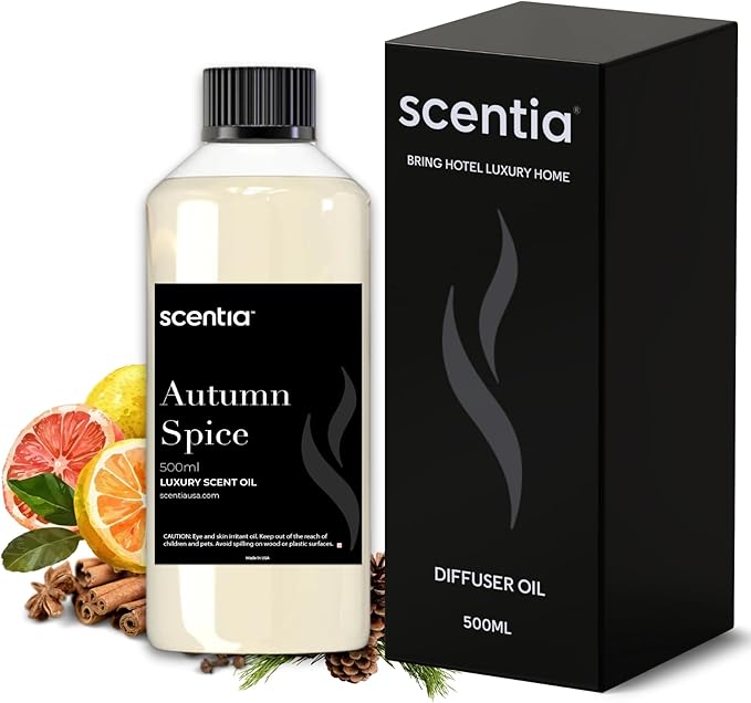 Autumn Spice Essential Oil – 500ml Fall Blend with Pumpkin Spice Notes | Diffuser Oil for Home, Halloween & Thanksgiving Décor | Aromatherapy, Candle & Soap Making