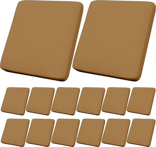 14Pcs Outdoor Cushions Covers Waterproof, Patio Cushion Covers, Stretch Cushion Covers Replacement,Cushion Slipcovers, Furniture (Camel Color 2, 14PCS)
