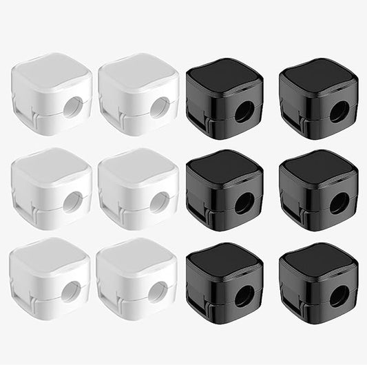 IFNOW 12 Pack Magnetic Cable Clips Cord Organizer Black and White Self Adhesive Cord Holder Under Desk Cable Management for Home,Office,Car,Desk,Nightstand